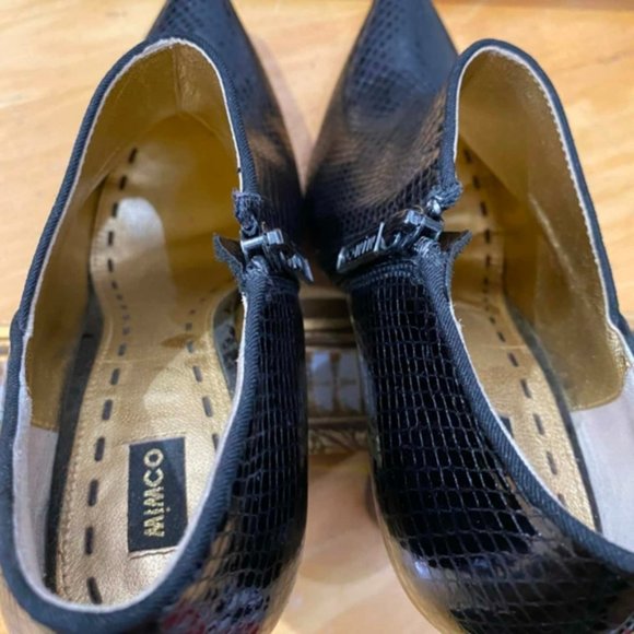 MIMCO Leather Kiddo Black Booties Pointed Toe Winter Ankle Boots RRP 299 - Picture 3 of 4